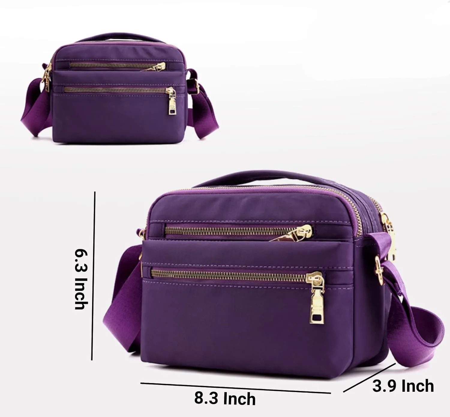 Nylon Crossbody Bag for Women, Waterproof Shoulder Purse Bag with Adjustable Strap, Crossbody Handbag for Women
