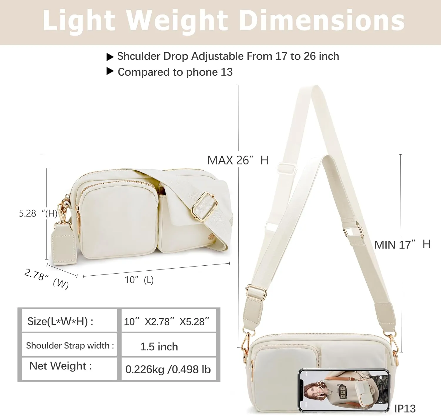 Nylon Crossbody Bag Small Purses for Women Crossbody Shoulder Bags with RFID Blocking Pocket Traveling Workout