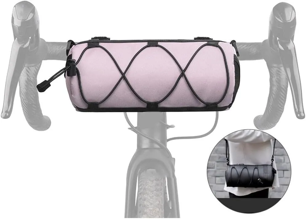 Nylon Cycling Front Bag Road Bike Handlebar Bag With Shoulder Strap Mountain Bike Front Bag(purple)