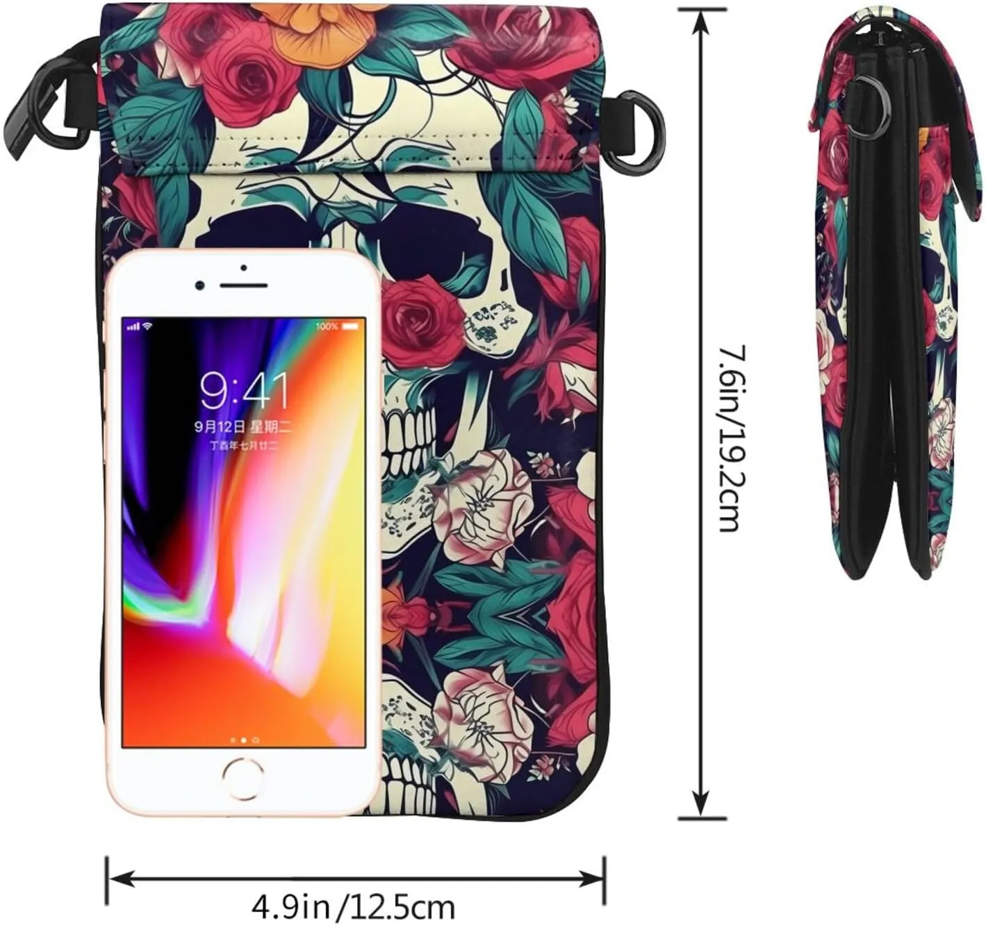 Oil Painting Paris Eiffel Tower Small Cell Phone Purse - Ideal Travel Accessory for Women and Teens - Adjustable Strap