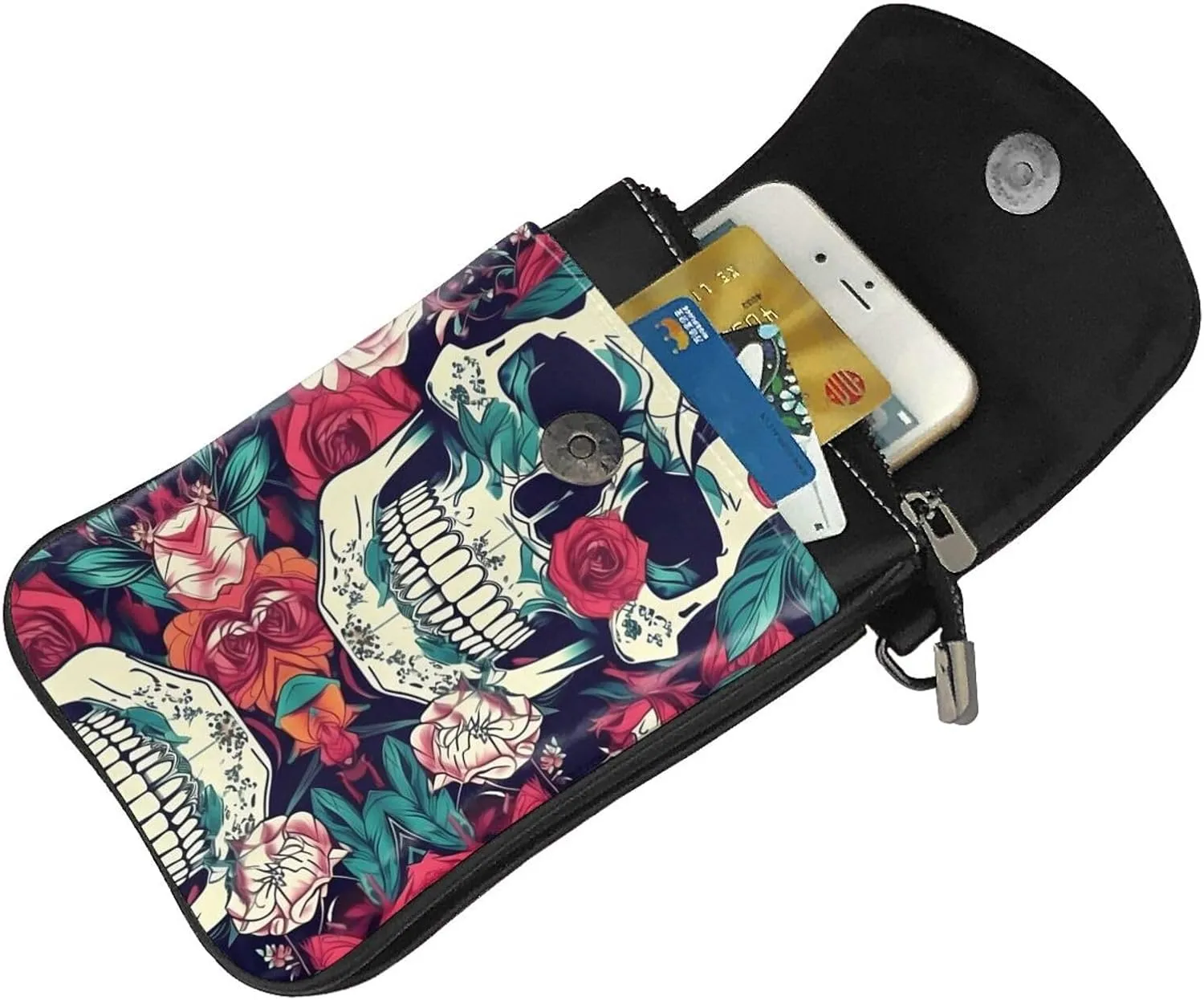Oil Painting Paris Eiffel Tower Small Cell Phone Purse - Ideal Travel Accessory for Women and Teens - Adjustable Strap