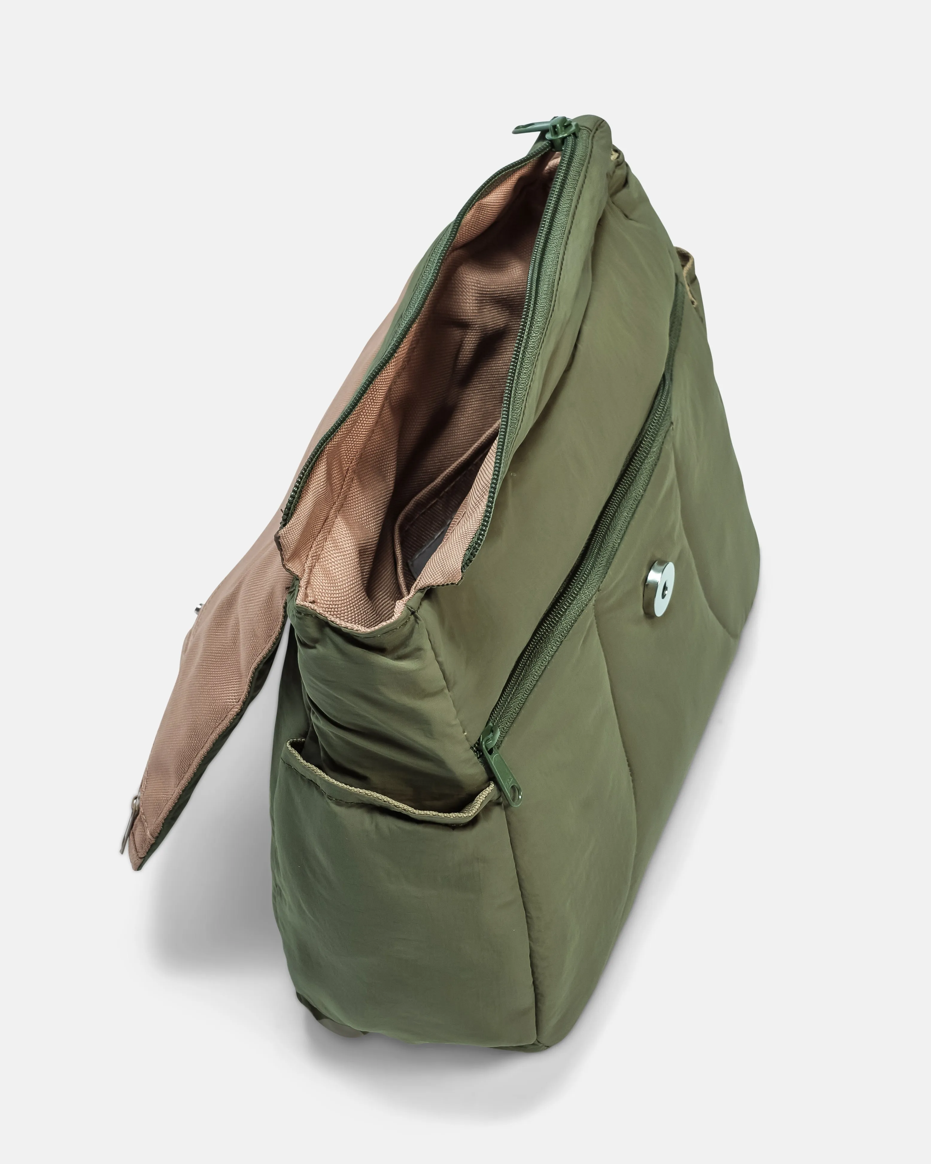 Olive Green Puffies Multi-Carry Crossbody Bag