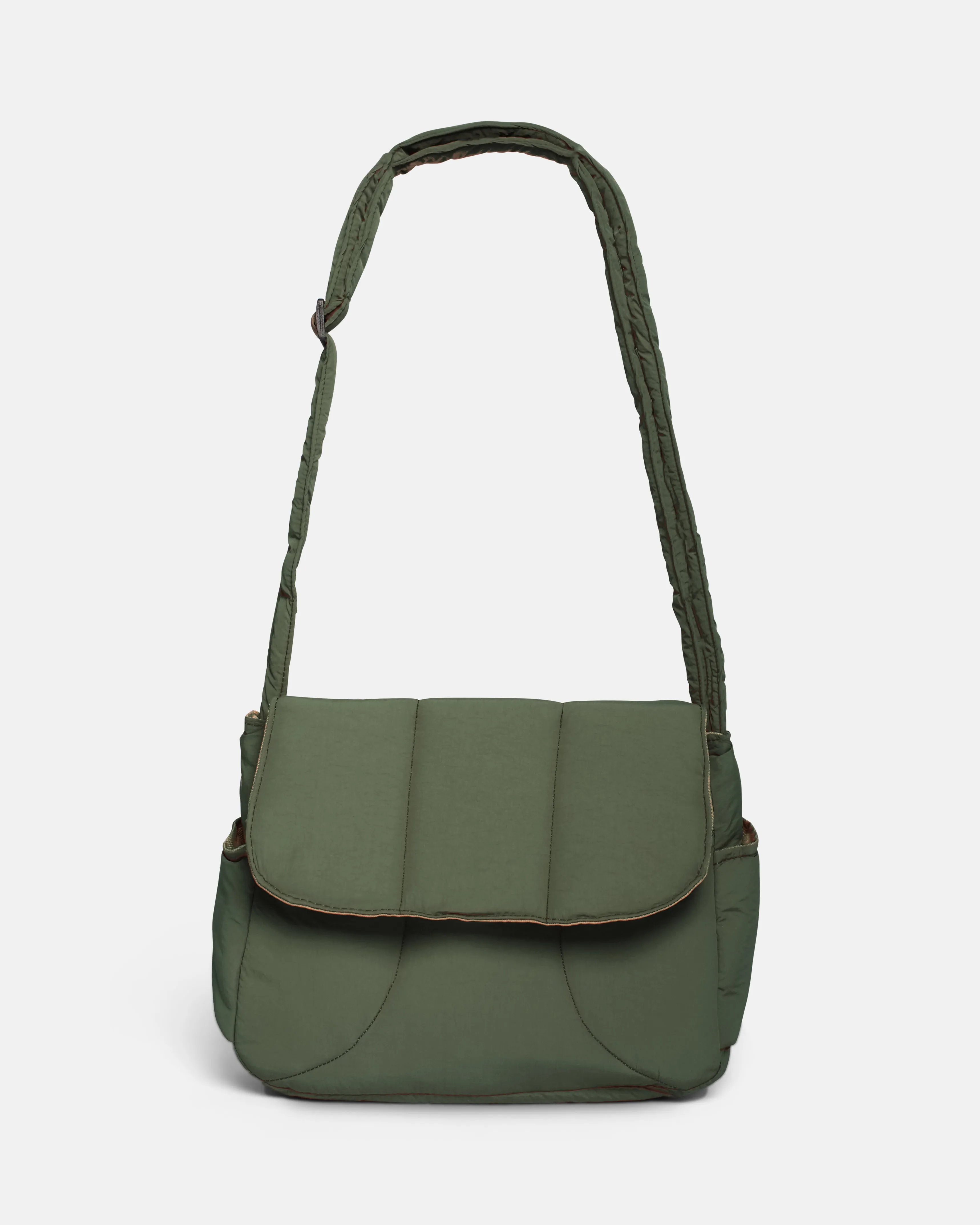 Olive Green Puffies Multi-Carry Crossbody Bag