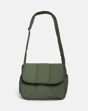 Olive Green Puffies Multi-Carry Crossbody Bag