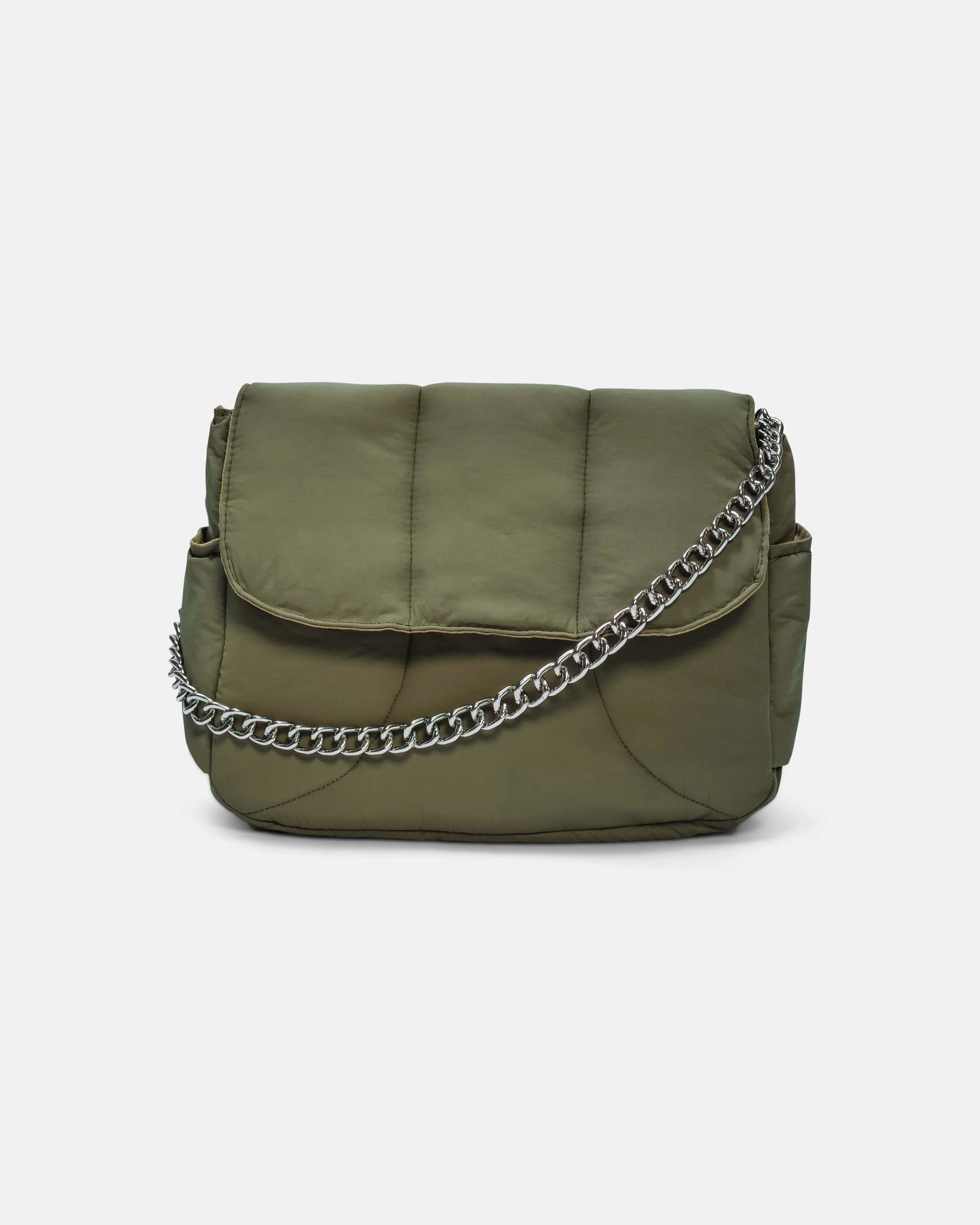 Olive Green Puffies Multi-Carry Crossbody Bag