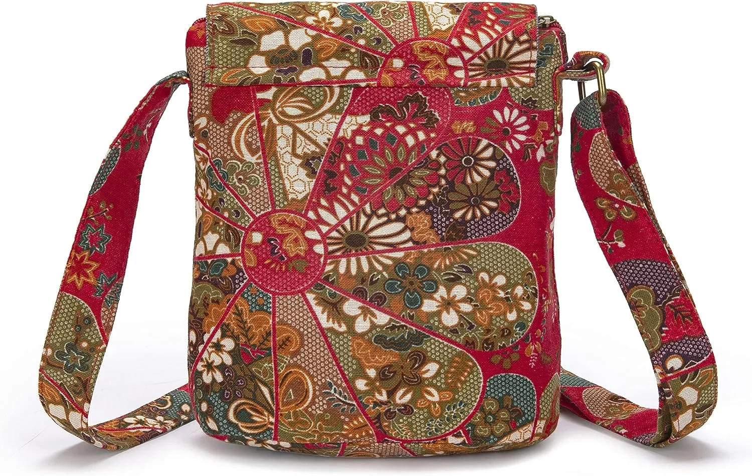 OPQRSTU Women's Retro Small Size Canvas Shoulder Bag Hippie Boho Crossbody Handbag