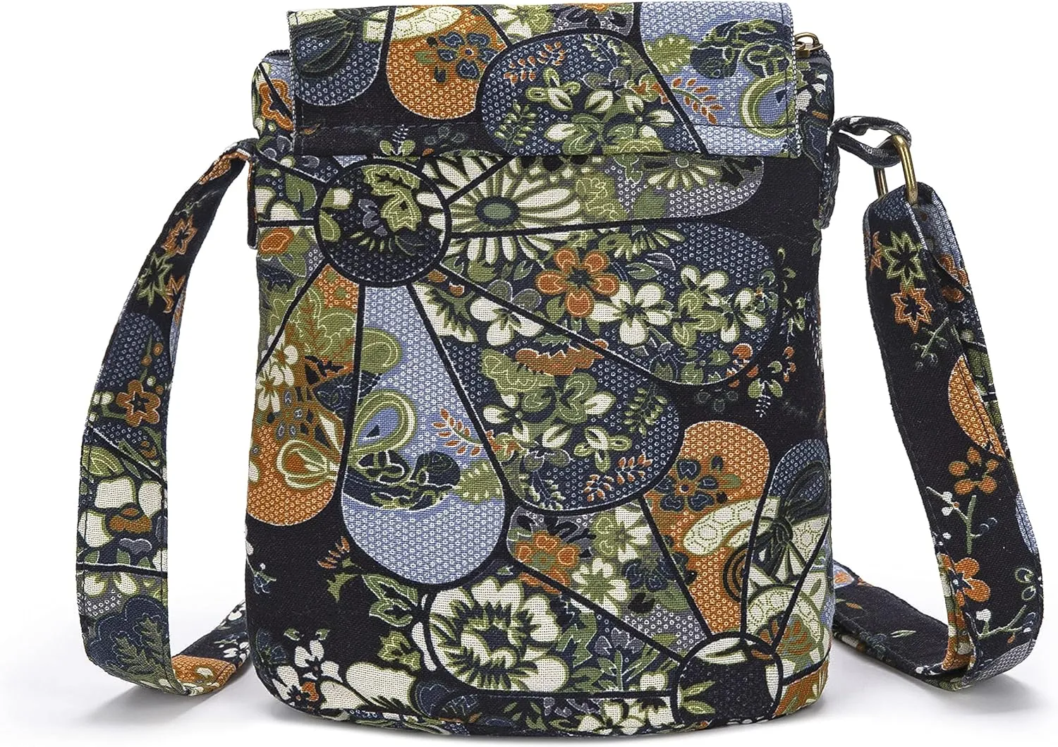 OPQRSTU Women's Retro Small Size Canvas Shoulder Bag Hippie Boho Crossbody Handbag