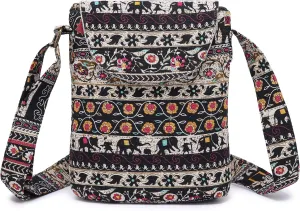 OPQRSTU Women's Retro Small Size Canvas Shoulder Bag Hippie Boho Crossbody Handbag