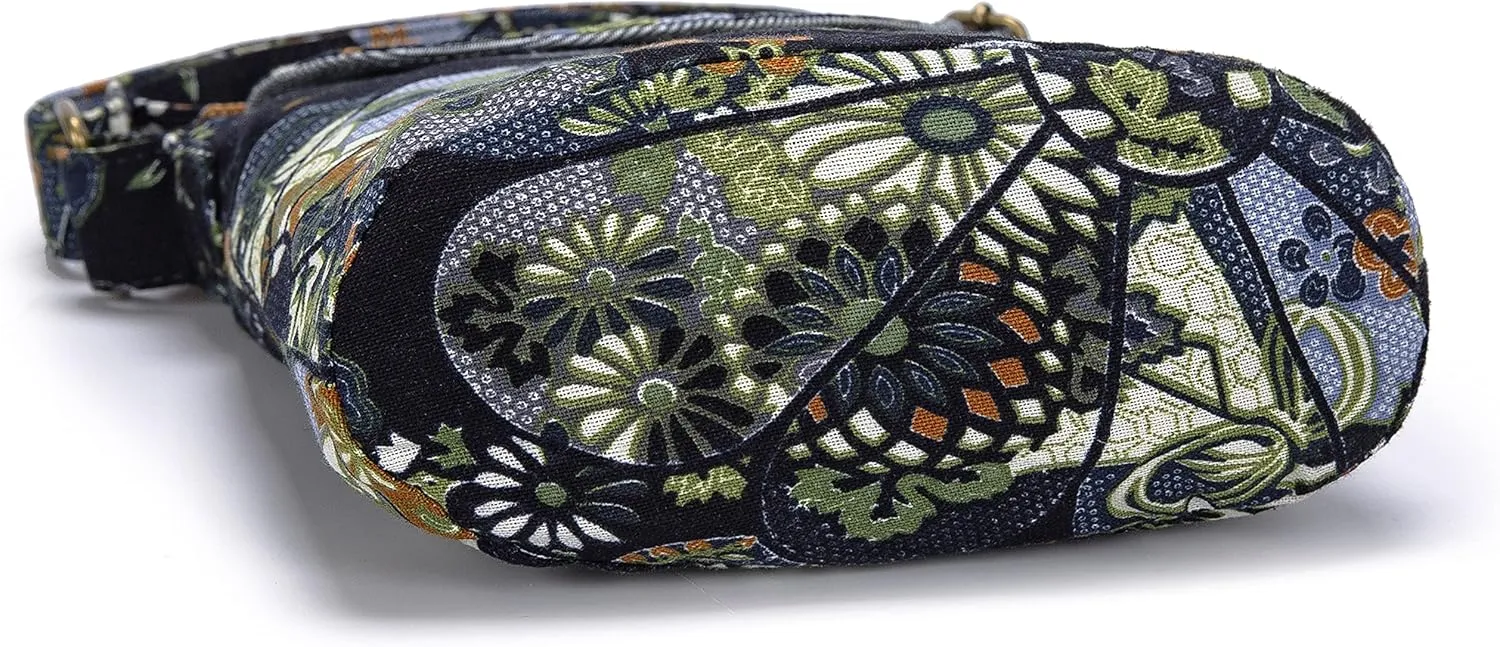 OPQRSTU Women's Retro Small Size Canvas Shoulder Bag Hippie Boho Crossbody Handbag