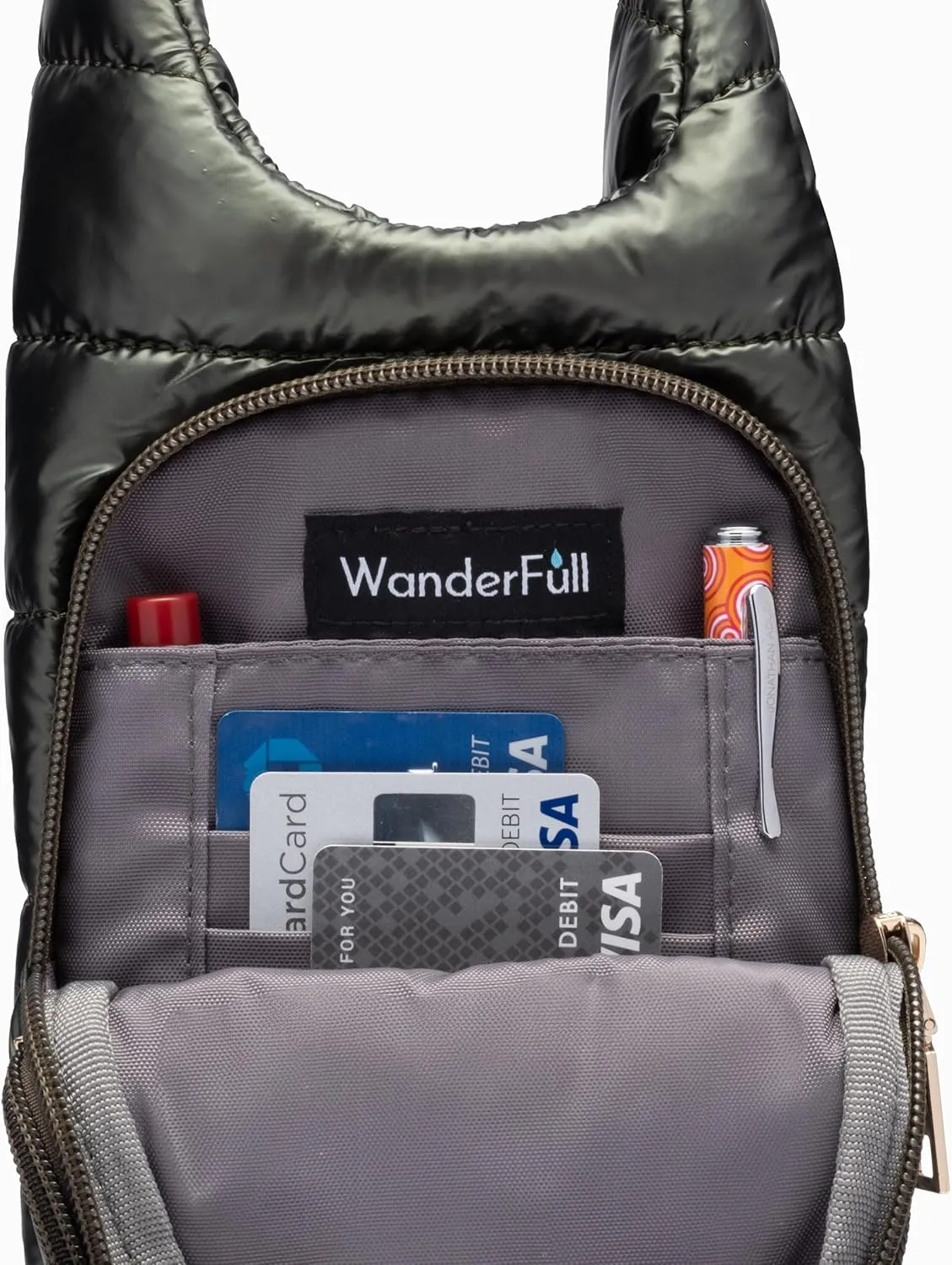 Original HydroBag | Quilted Water Bottle Holder with Strap | Tote Bottle Carrier Crossbody Bag with Pockets