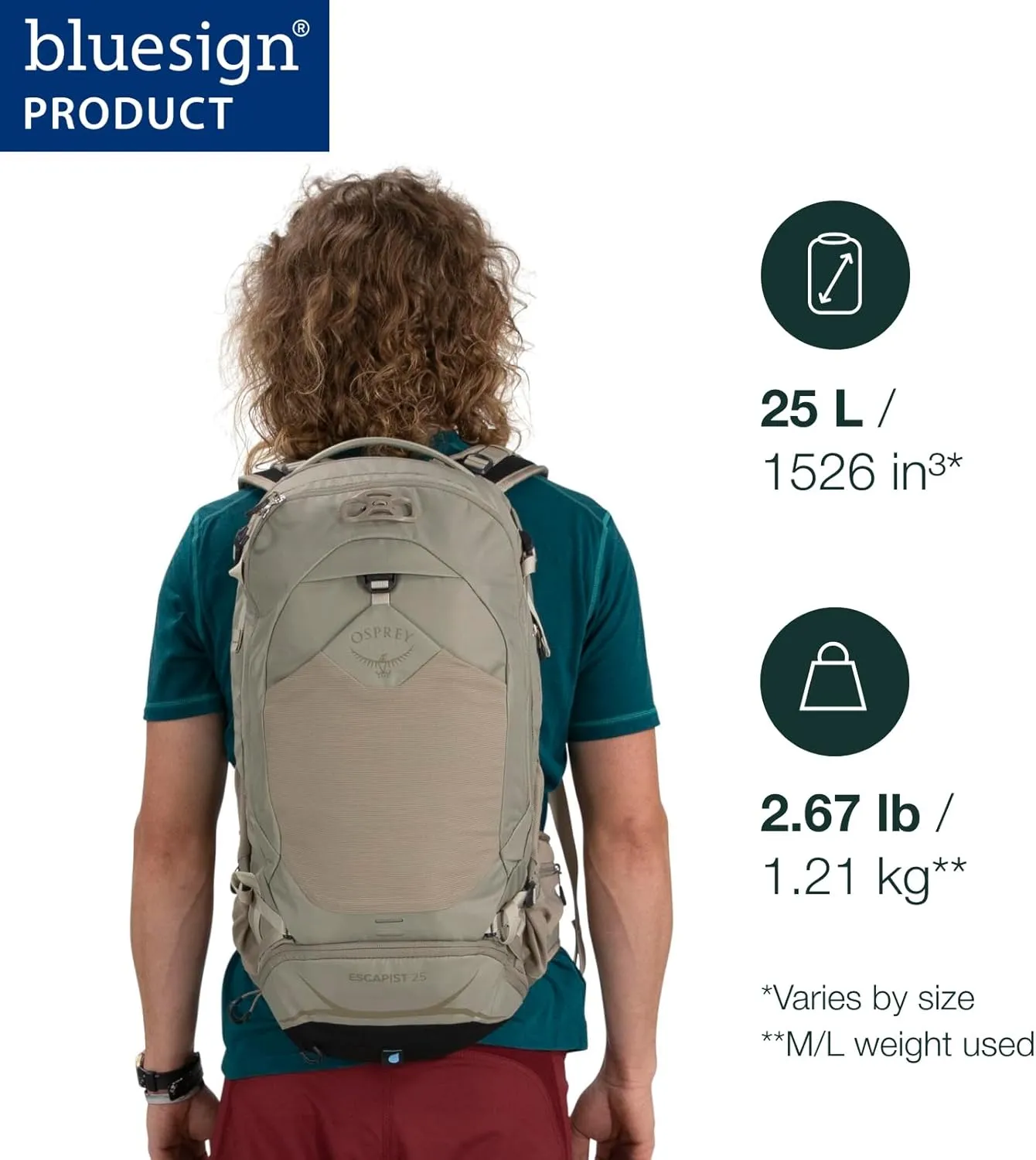 Osprey Escapist 25 Backpack, Postal Blue, M-L