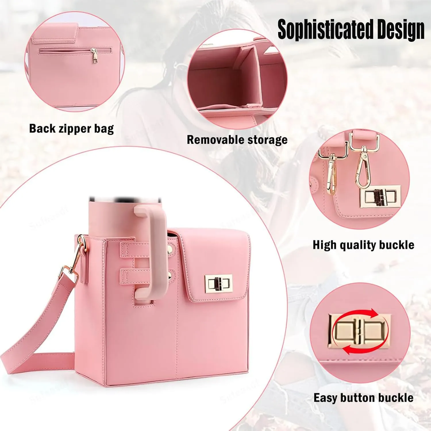 Outdoor Portable Crossbody Water Cup Storage Bag, Cross Body Bag with Water Bottle Holder