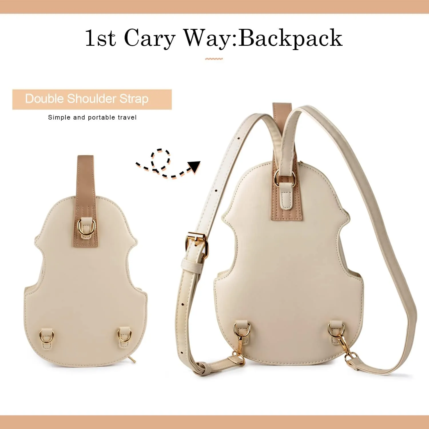 Oweisong Women Music Tote Bag Violin Purse Backpack Novelty Leather Piano Shoulder Crossbody Bag Handle Handbag for Ladies