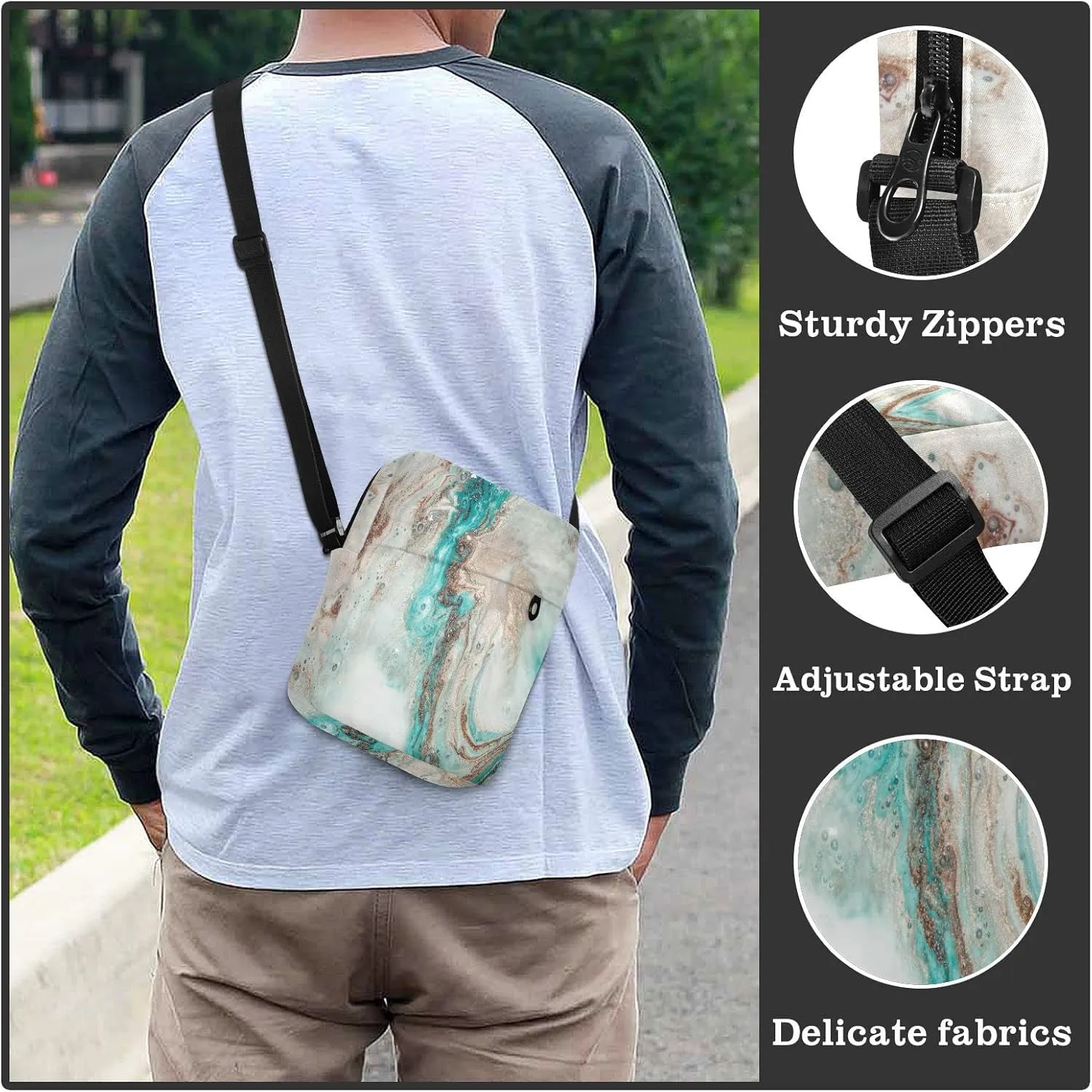 Oyihfvs Messenger Bag, Men's Crossbody Bag, Women's Crossbody Bag with Adjustable Strap