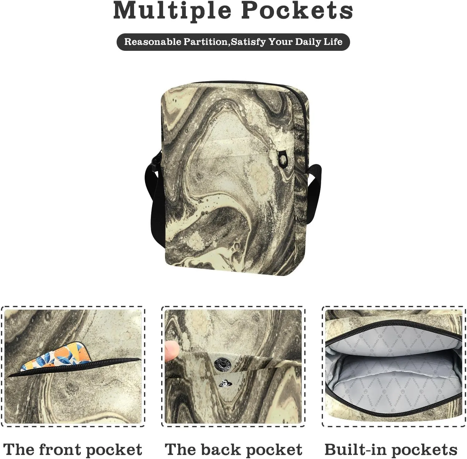 Oyihfvs Messenger Bag, Men's Crossbody Bag, Women's Crossbody Bag with Adjustable Strap