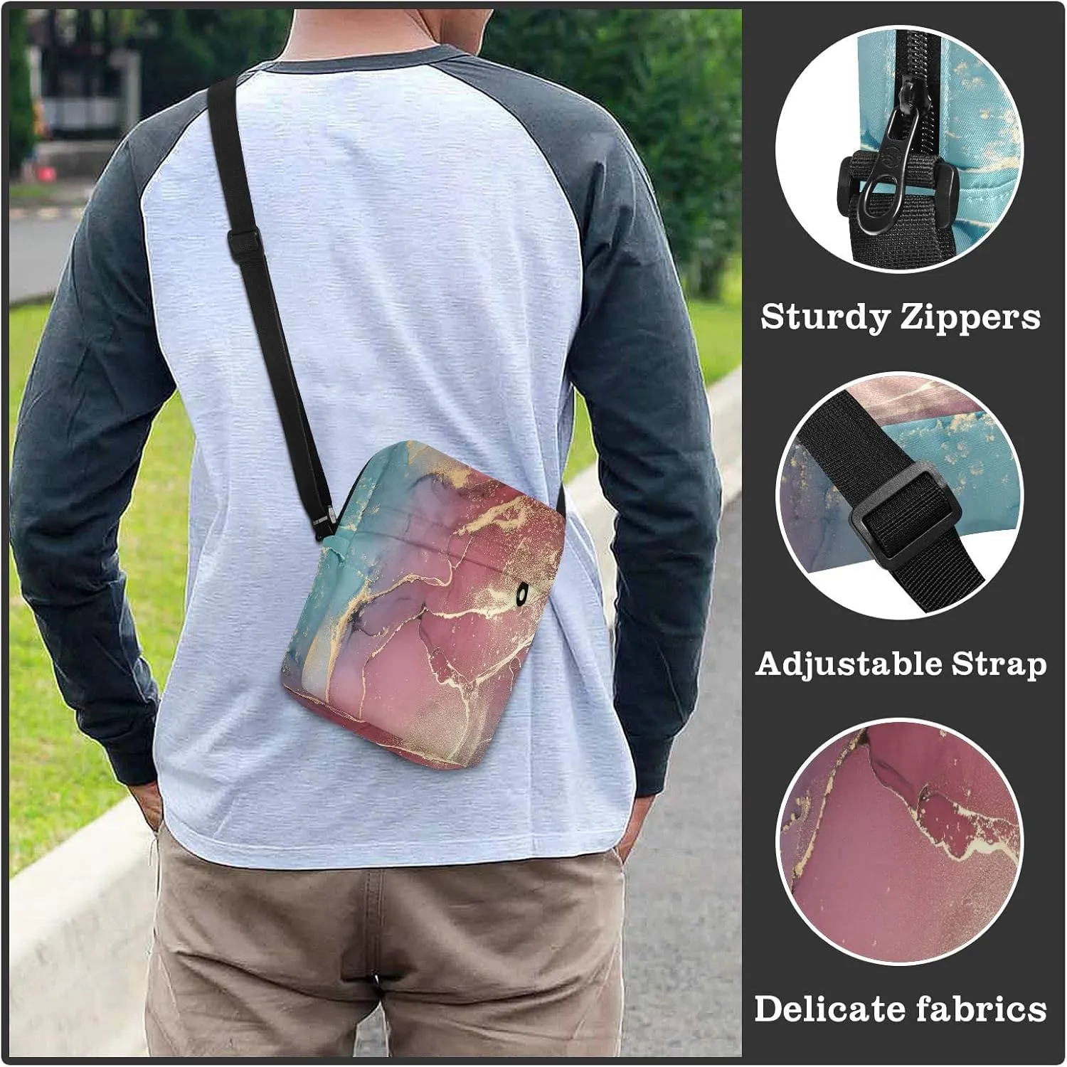 Oyihfvs Messenger Bag, Men's Crossbody Bag, Women's Crossbody Bag with Adjustable Strap