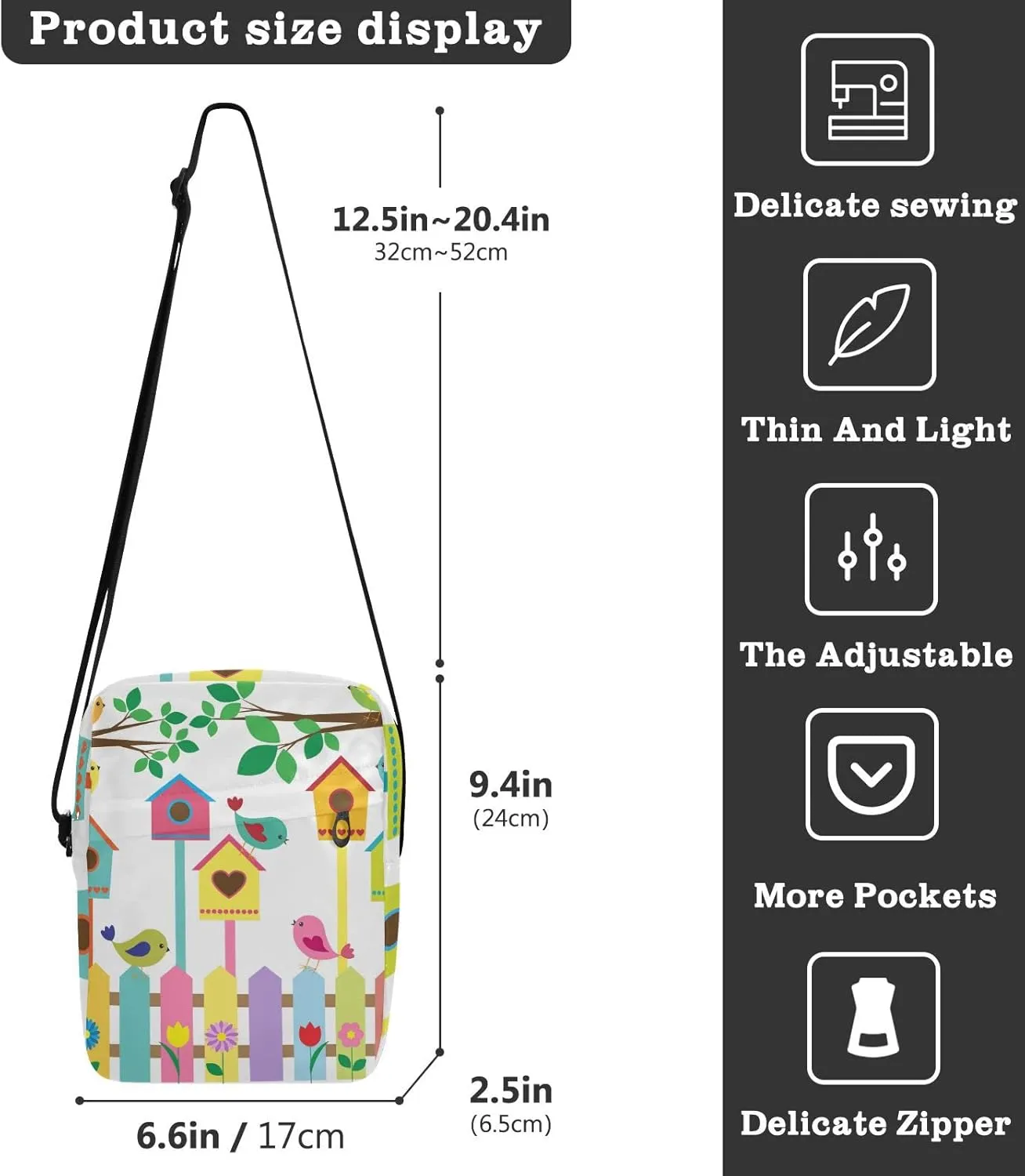 Oyihfvs Messenger Bag, Men's Crossbody Bag, Women's Crossbody Bag with Adjustable Strap