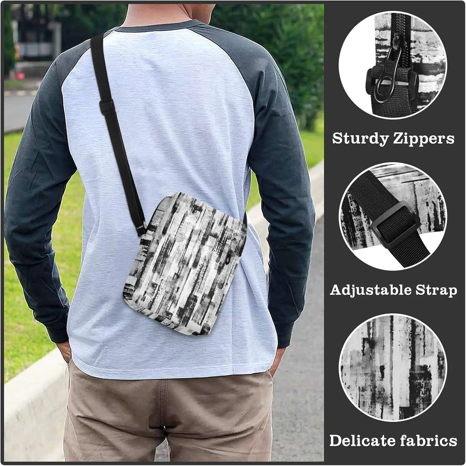 Oyihfvs Messenger Bag, Men's Crossbody Bag, Women's Crossbody Bag with Adjustable Strap