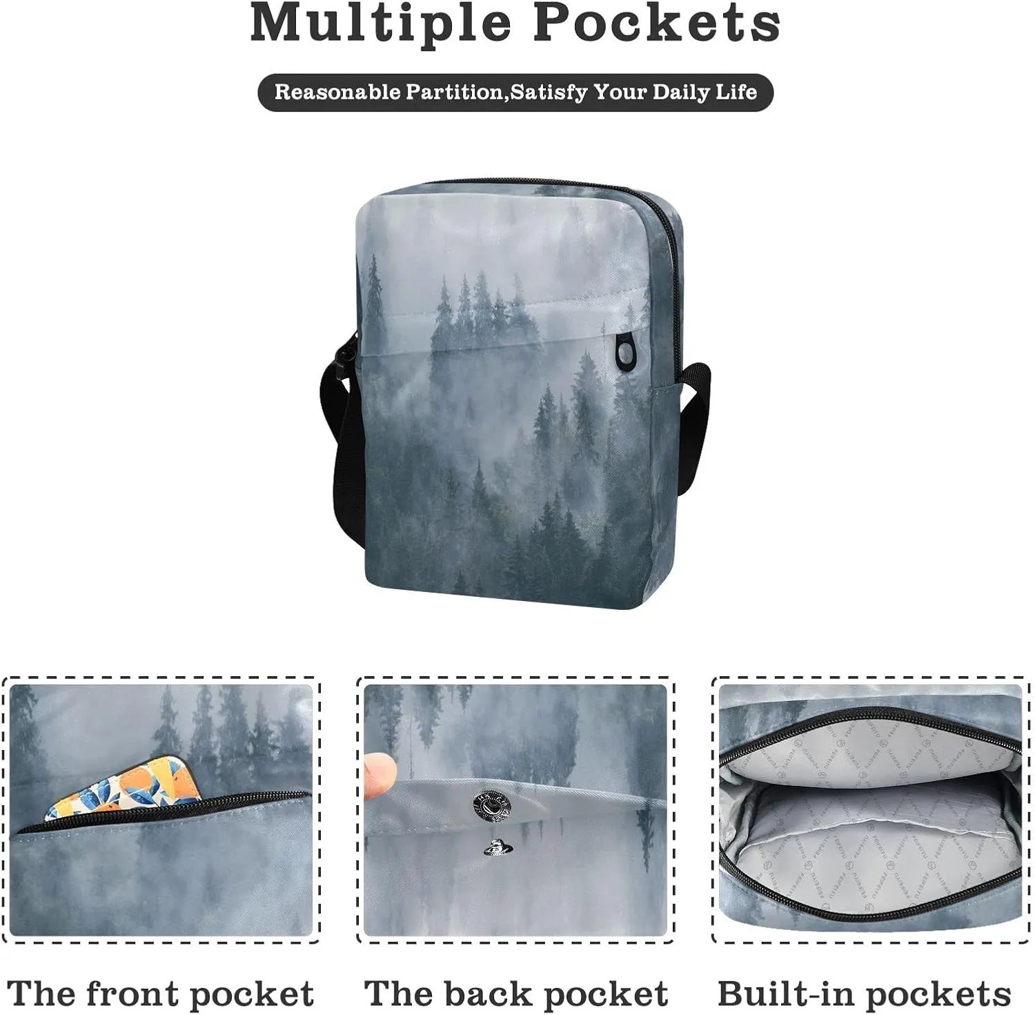 Oyihfvs Messenger Bag, Men's Crossbody Bag, Women's Crossbody Bag with Adjustable Strap