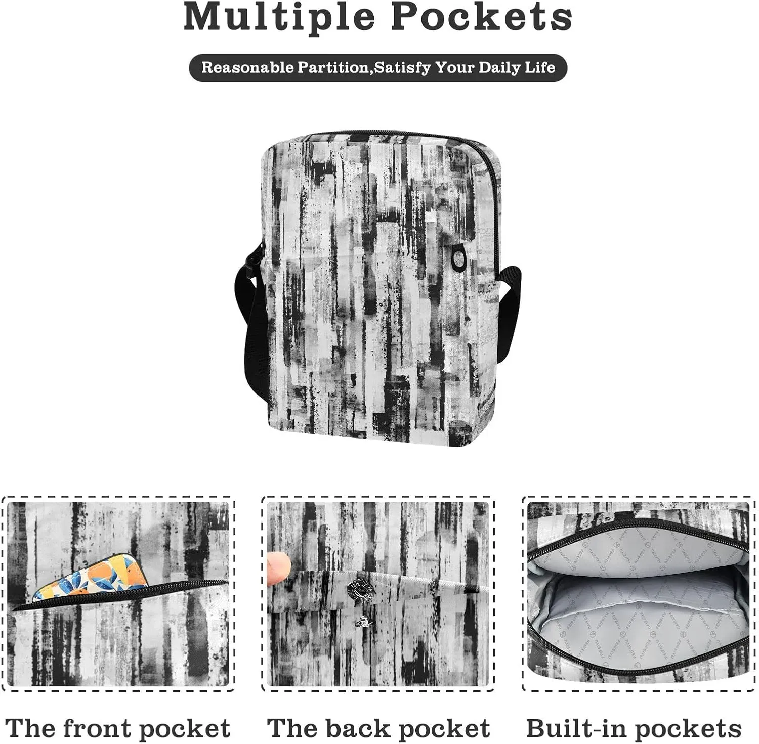 Oyihfvs Messenger Bag, Men's Crossbody Bag, Women's Crossbody Bag with Adjustable Strap