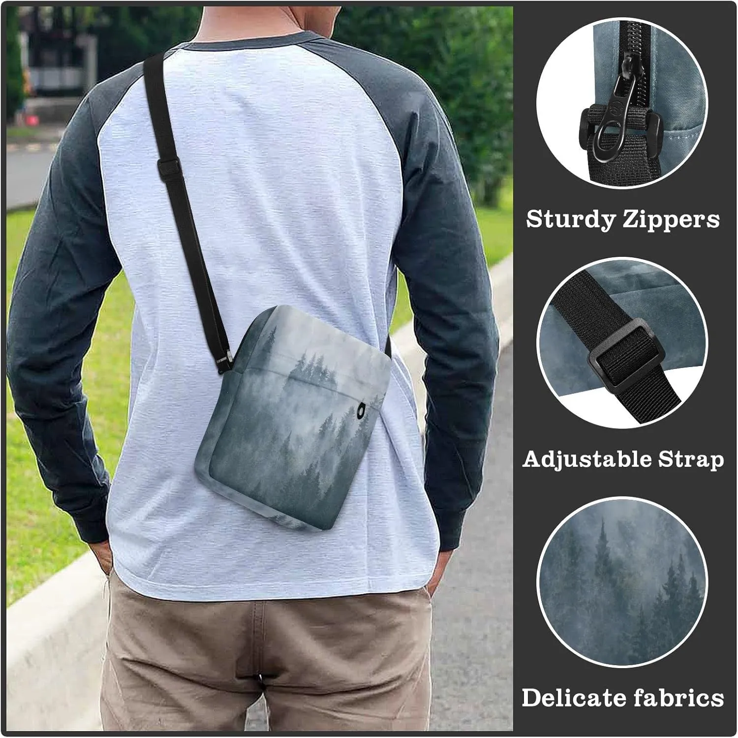 Oyihfvs Messenger Bag, Men's Crossbody Bag, Women's Crossbody Bag with Adjustable Strap