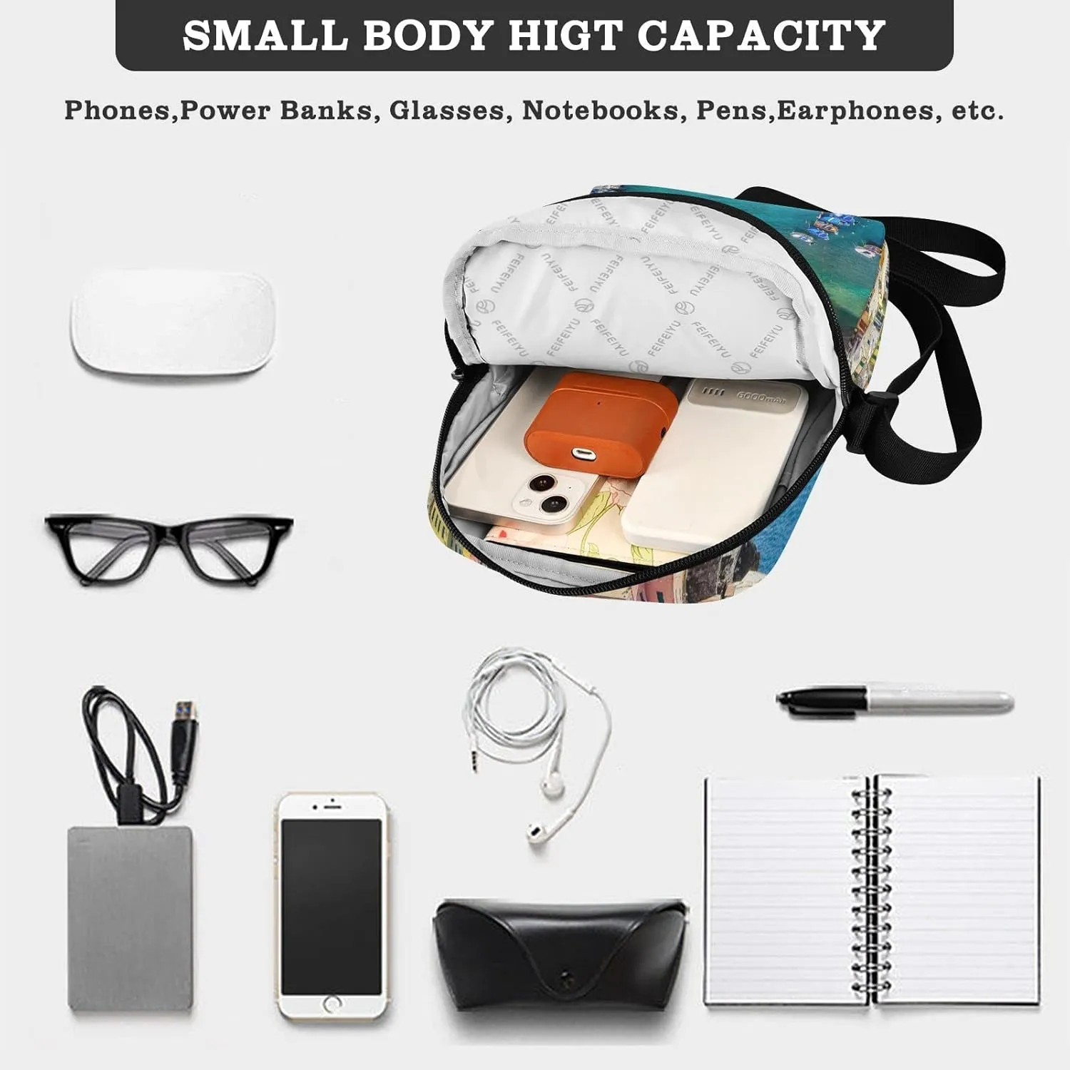 Oyihfvs Messenger Bag, Men's Crossbody Bag, Women's Crossbody Bag with Adjustable Strap