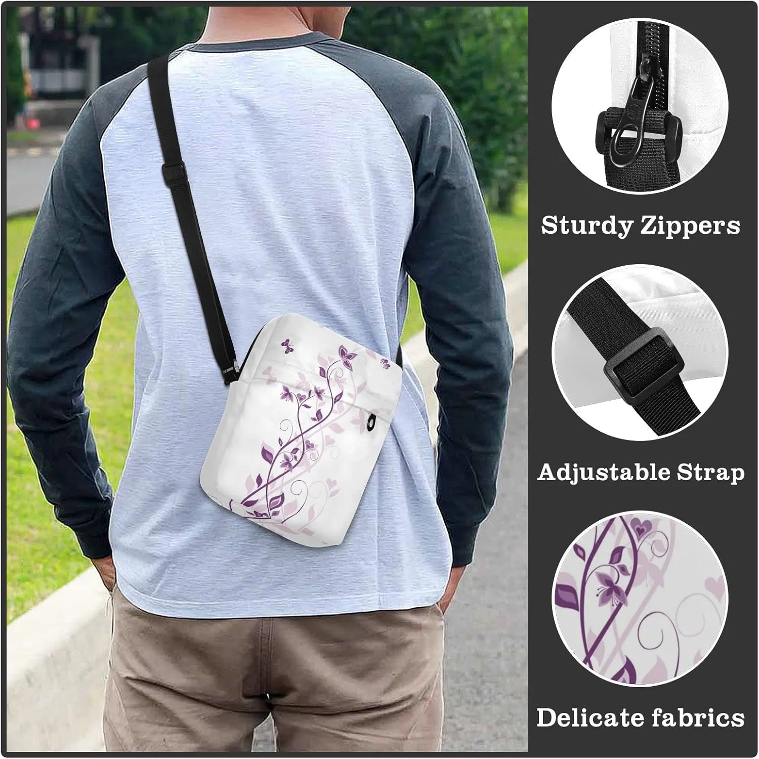 Oyihfvs Messenger Bag, Men's Crossbody Bag, Women's Crossbody Bag with Adjustable Strap