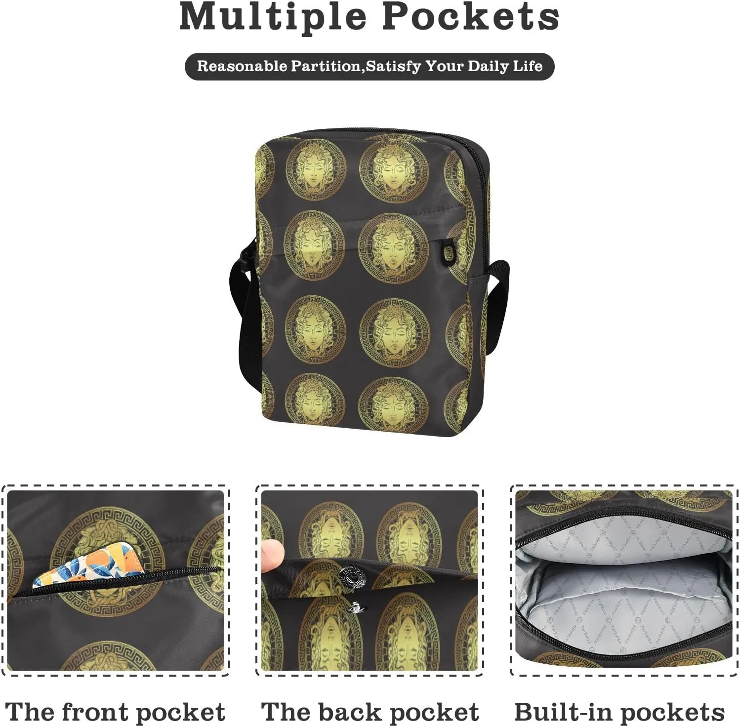 Oyihfvs Messenger Bag, Men's Crossbody Bag, Women's Crossbody Bag with Adjustable Strap