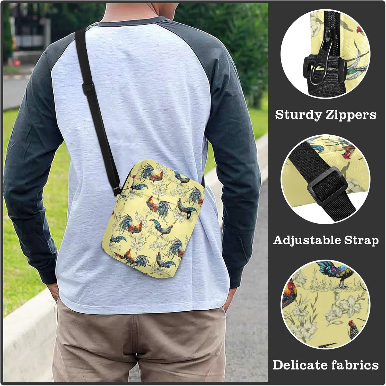Oyihfvs Messenger Bag, Men's Crossbody Bag, Women's Crossbody Bag with Adjustable Strap