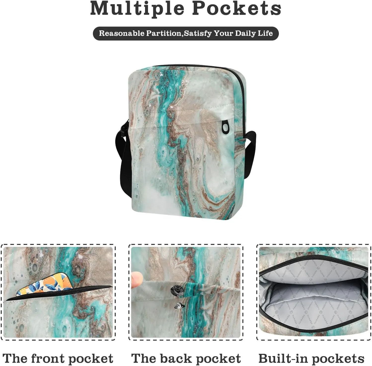 Oyihfvs Messenger Bag, Men's Crossbody Bag, Women's Crossbody Bag with Adjustable Strap