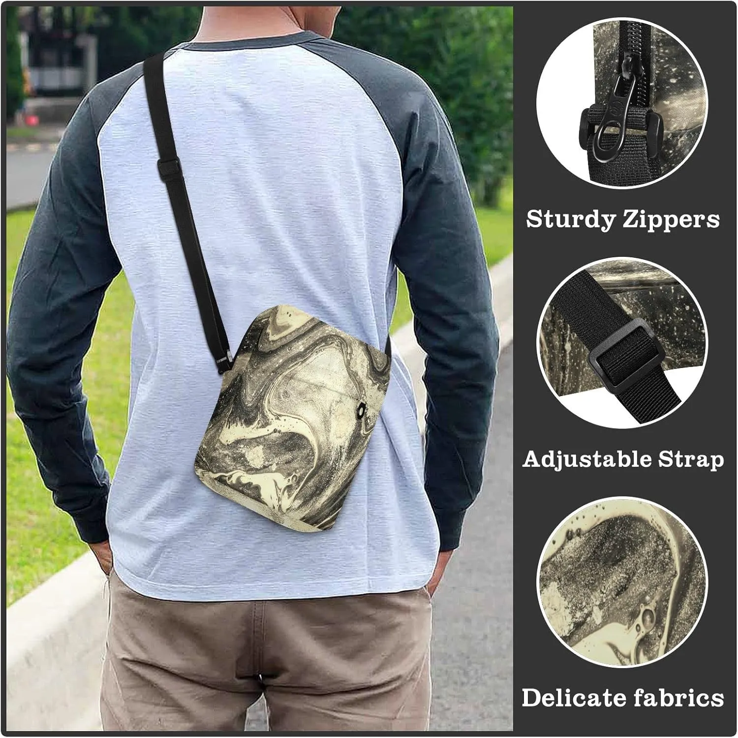Oyihfvs Messenger Bag, Men's Crossbody Bag, Women's Crossbody Bag with Adjustable Strap