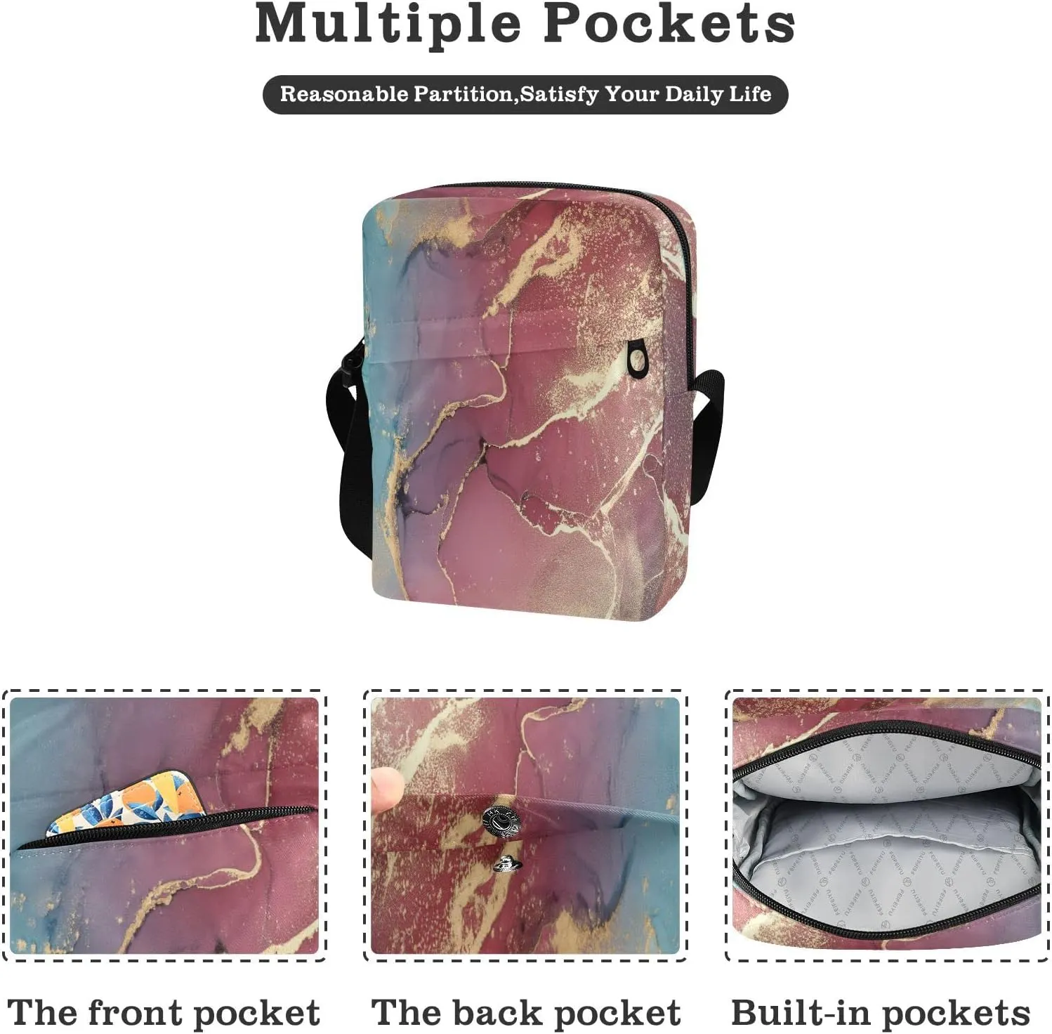 Oyihfvs Messenger Bag, Men's Crossbody Bag, Women's Crossbody Bag with Adjustable Strap