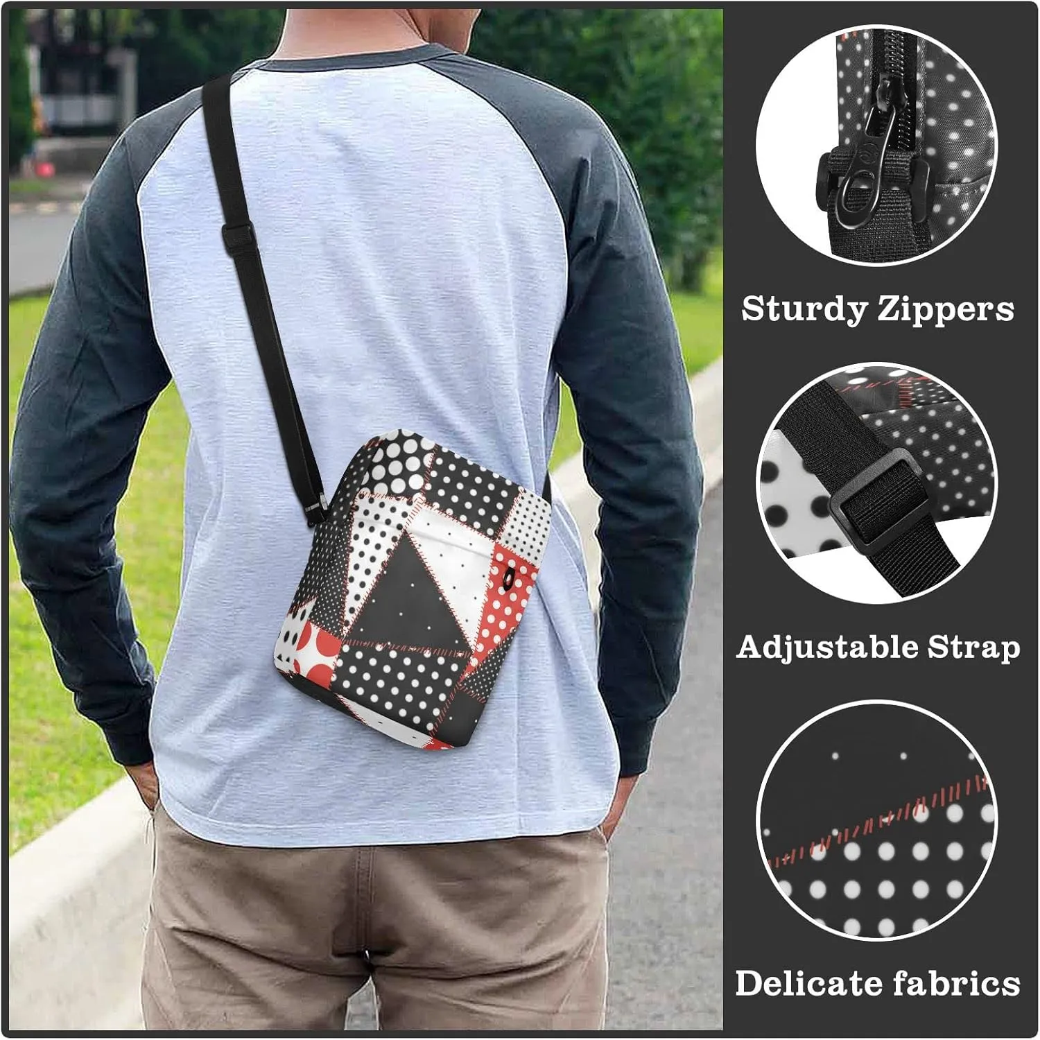 Oyihfvs Messenger Bag, Men's Crossbody Bag, Women's Crossbody Bag with Adjustable Strap