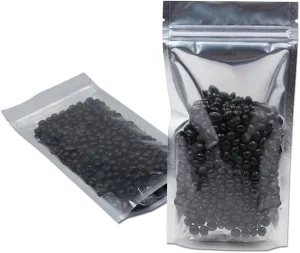 PABCK 100 Pack Stand Up Resealable Zipper Lock Bags Clear Front Foil Heat Seal Pouches Storage Package (9x14cm (3.5x5.5 inch))