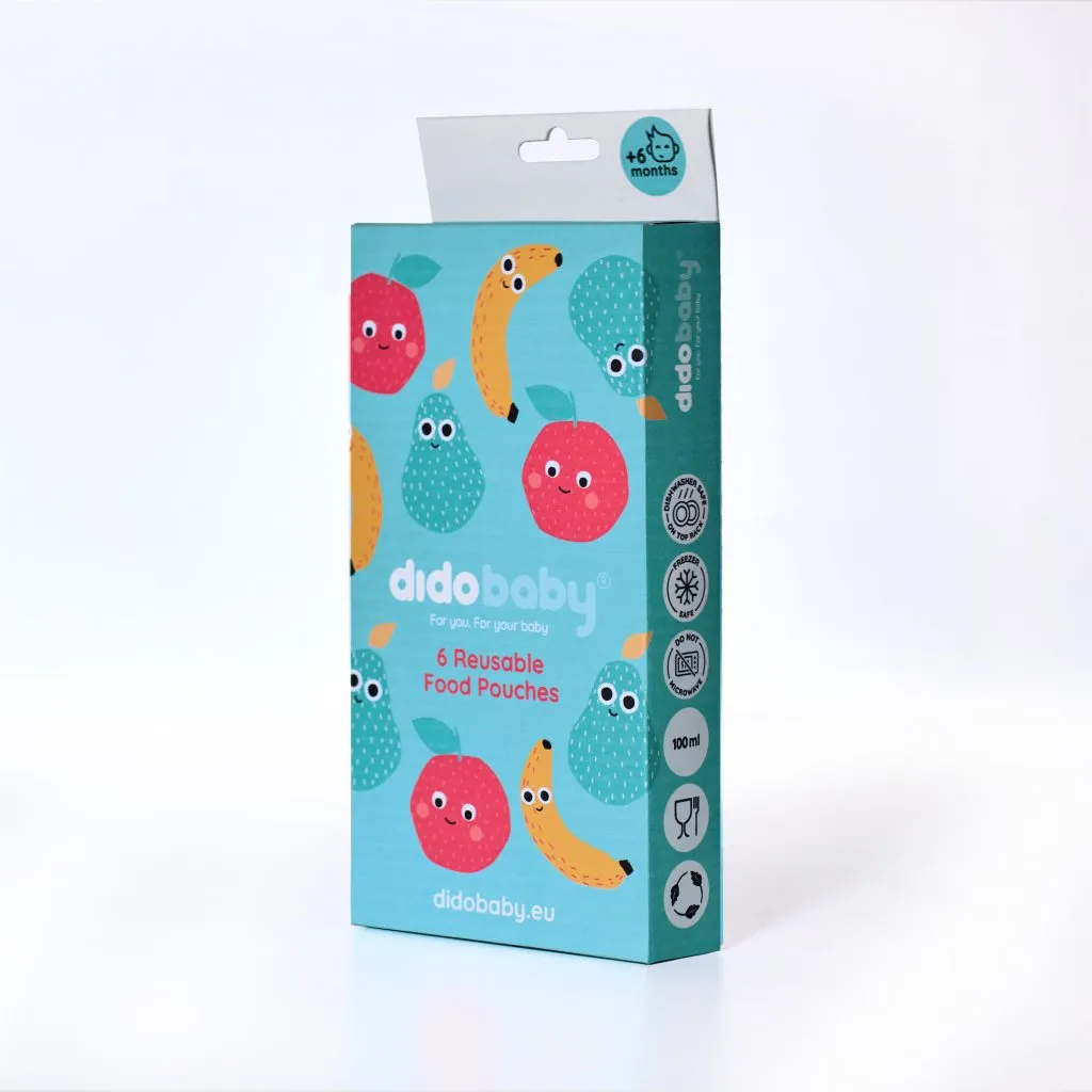 Pack 6 reusable pouches