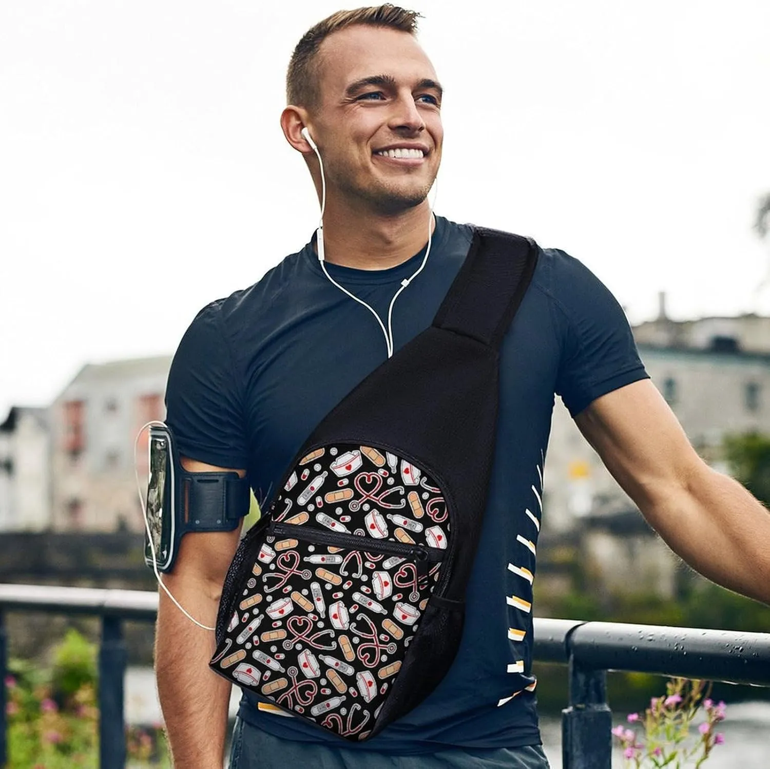 Paisley Purple Floral Simple And Atmospheric Large Capacity Chest Bag