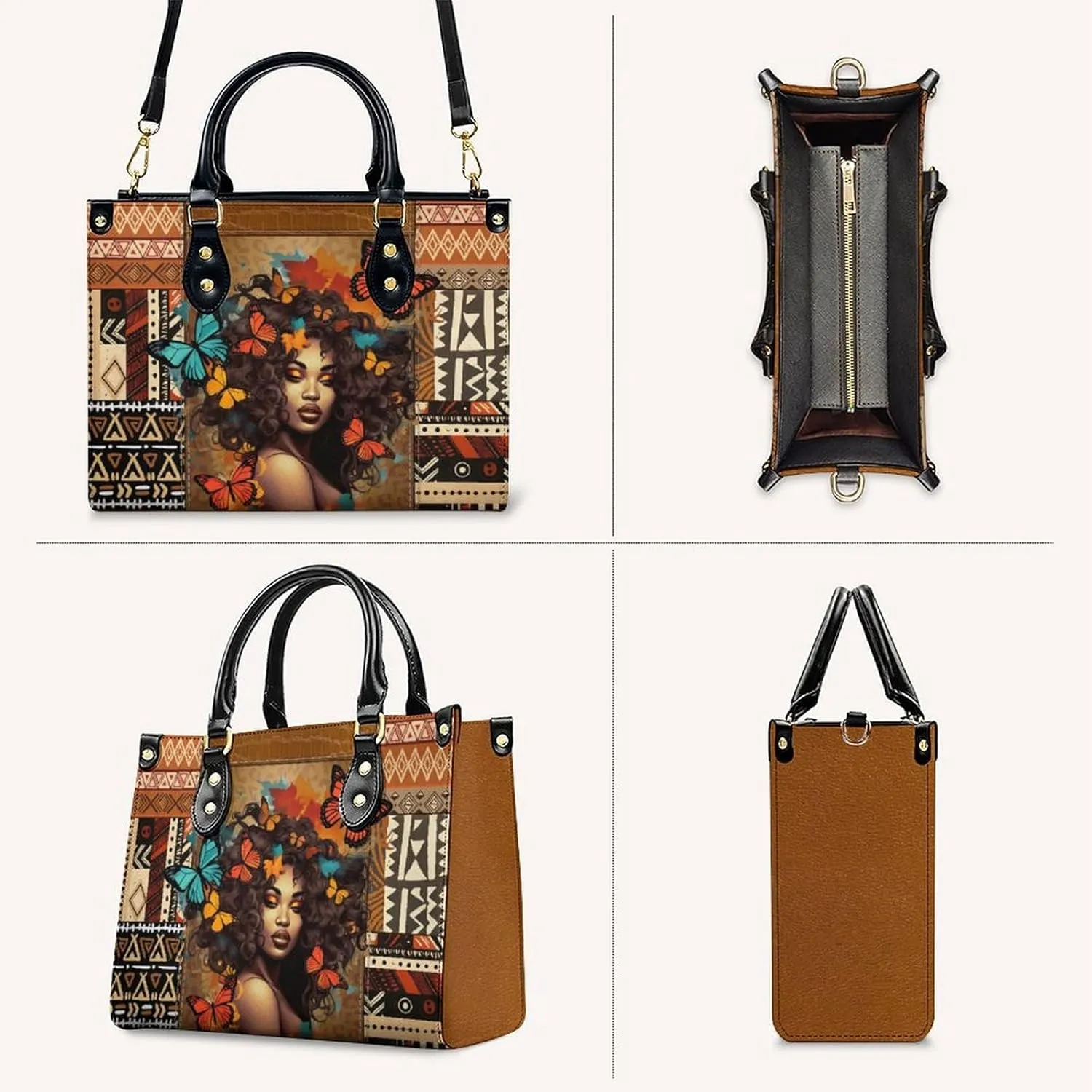 Personalized Leather Handbags for Women - Fashion Casual Shoulder Tote Bag - Gifts for Women Mom Grandma