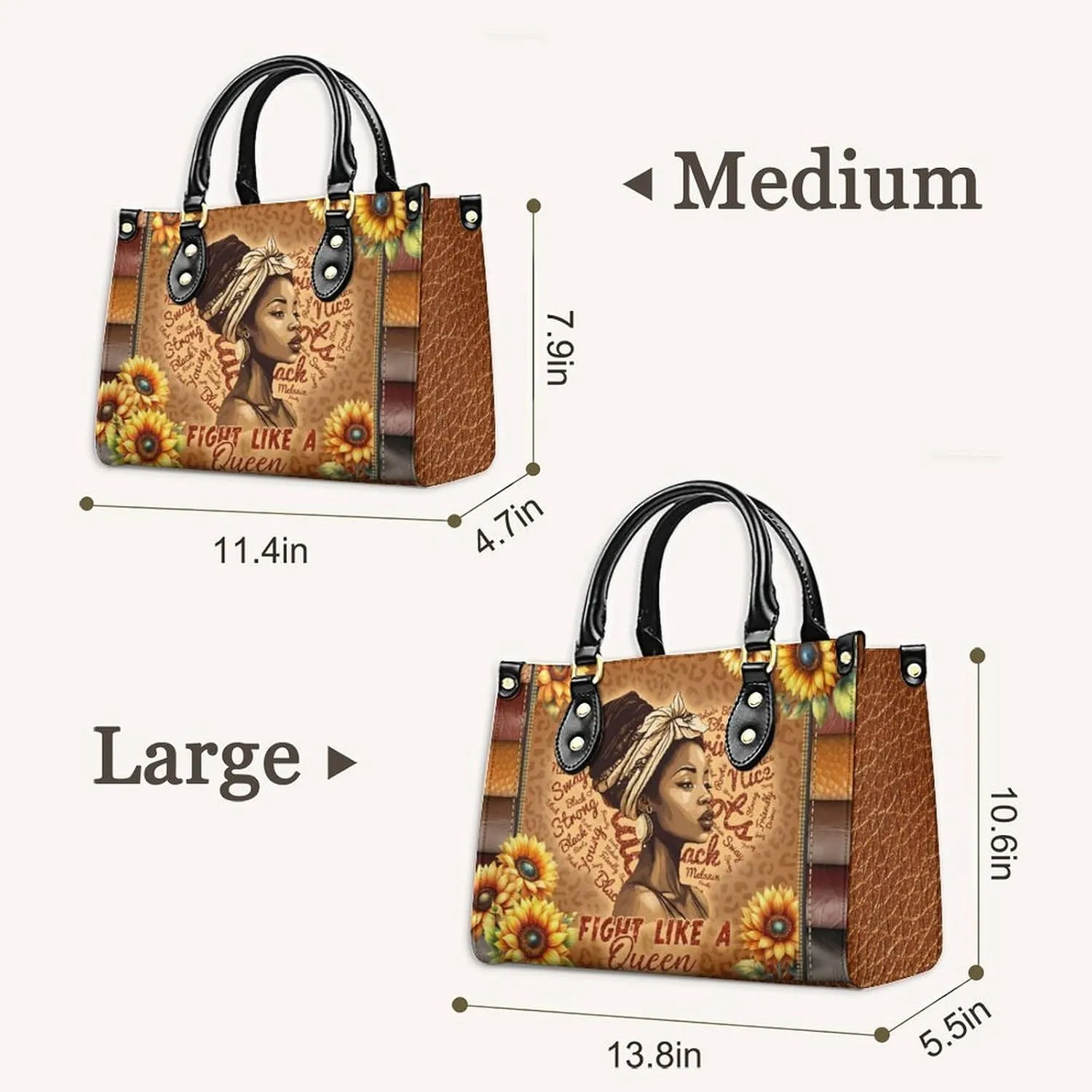 Personalized Leather Handbags for Women - Fashion Casual Shoulder Tote Bag - Gifts for Women Mom Grandma