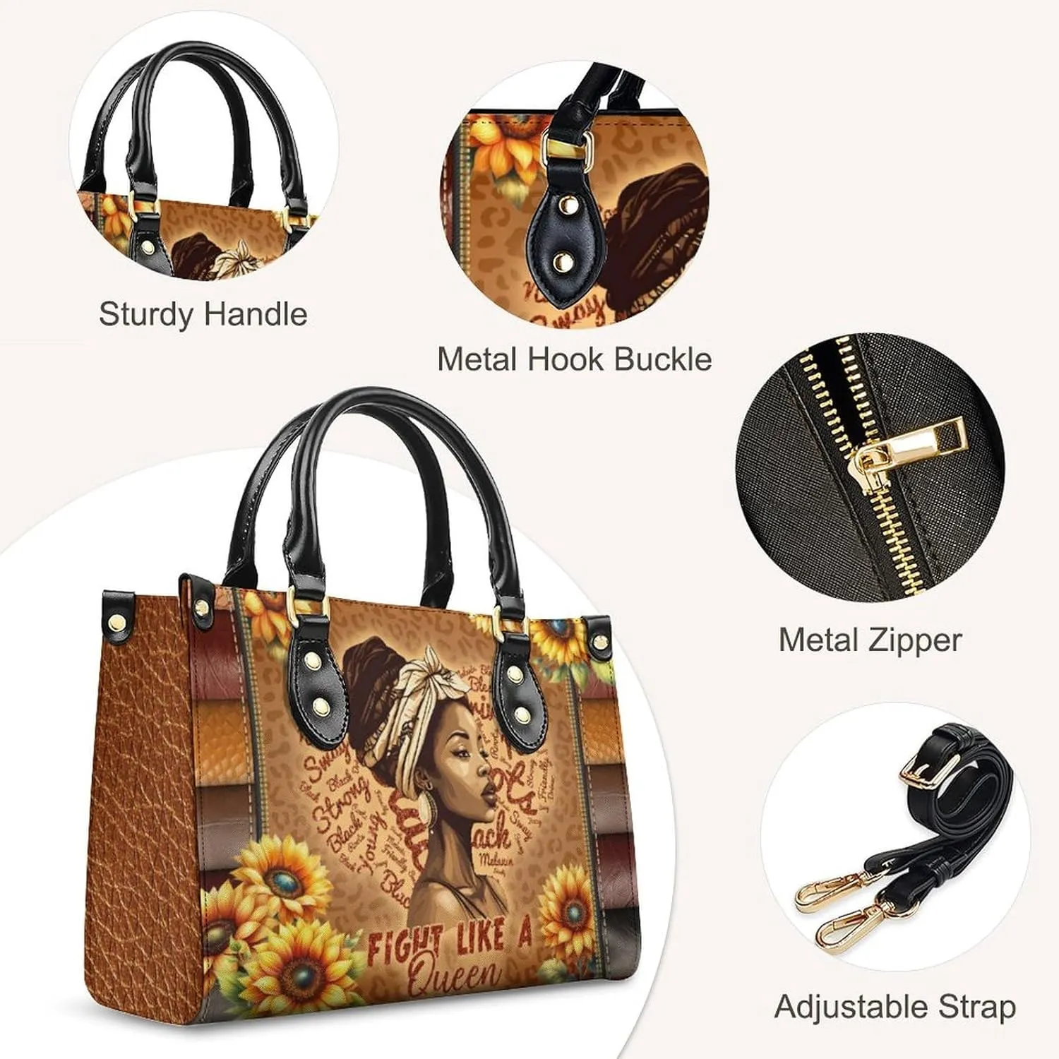 Personalized Leather Handbags for Women - Fashion Casual Shoulder Tote Bag - Gifts for Women Mom Grandma