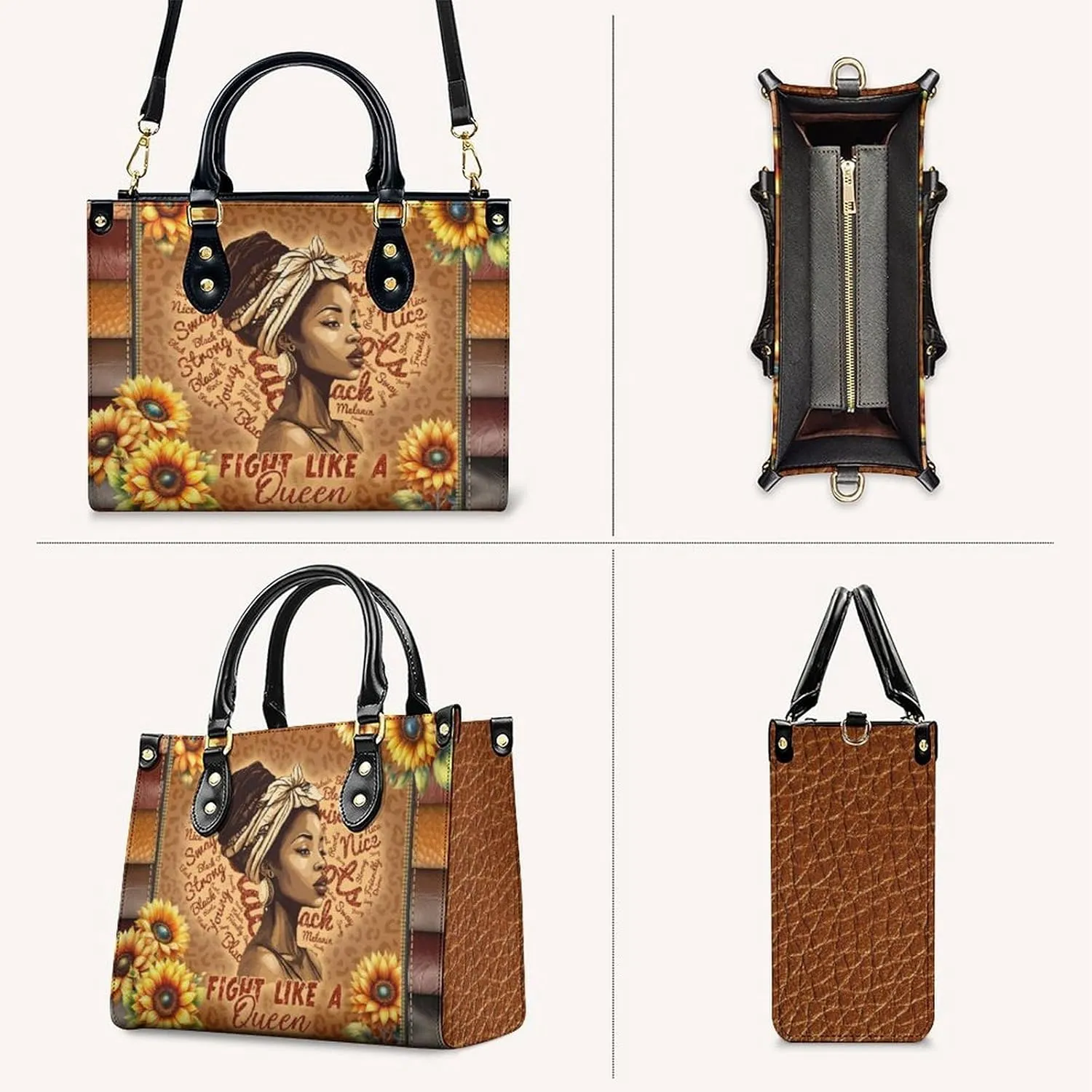 Personalized Leather Handbags for Women - Fashion Casual Shoulder Tote Bag - Gifts for Women Mom Grandma