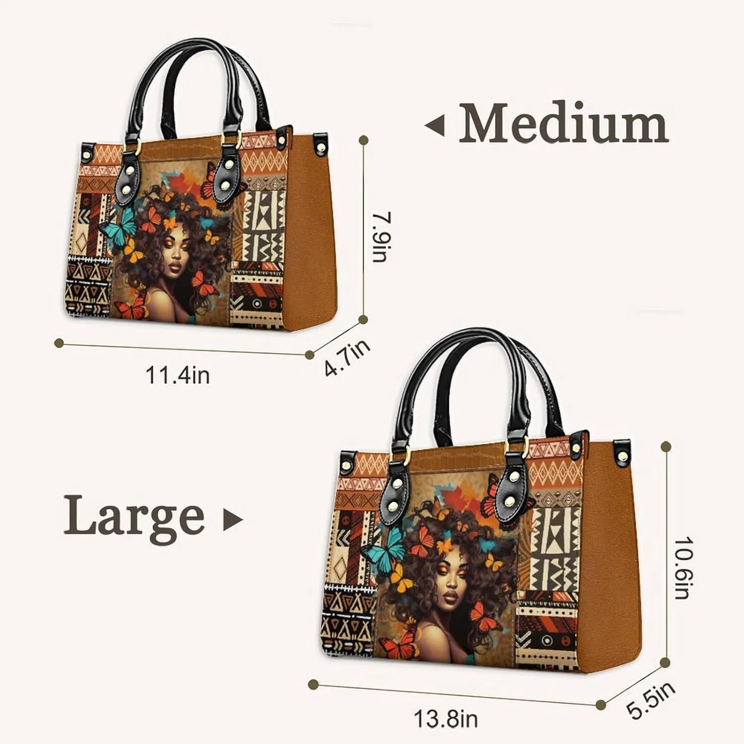 Personalized Leather Handbags for Women - Fashion Casual Shoulder Tote Bag - Gifts for Women Mom Grandma