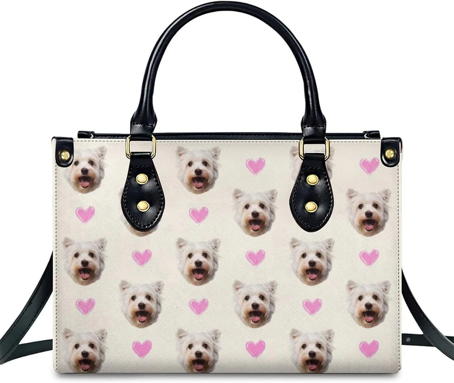 Personalized Purse for Women, Custom Name Photo Handbag Gifts for Her, Casual Tote Bag for Mom Teacher Bridesmaid Sister