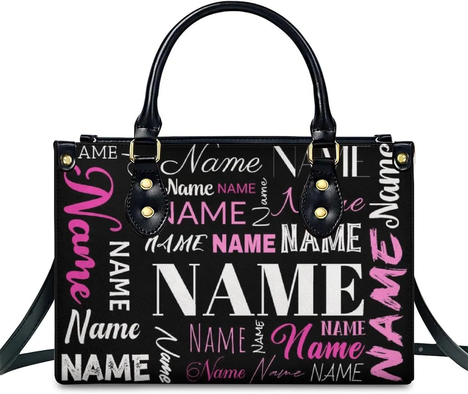 Personalized Purse for Women, Custom Name Photo Handbag Gifts for Her, Casual Tote Bag for Mom Teacher Bridesmaid Sister