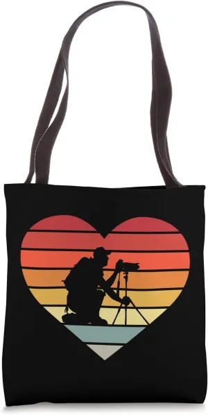 Photograph Camera Vintage Heart I Love Photography Tote Bag