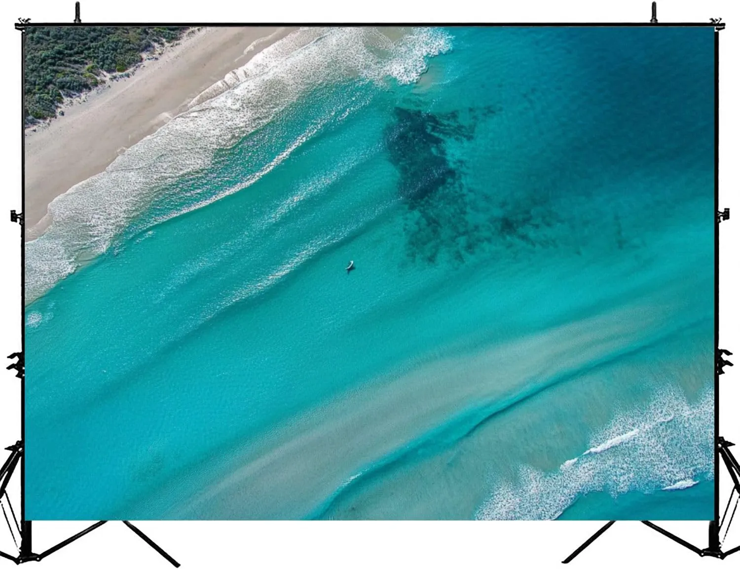 Photography Backdrop Photography Background Noosa Sunrise Scene Beautiful Sand Surfers Water for Photoshoot Portrait Photo Studio Video Prop Birthday Party Booth Decoration 7x5ft