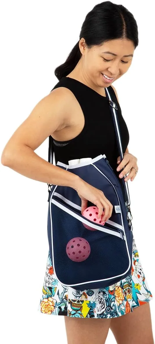 Pickleball Paddle Bag Crossbody style for Women, small pickleball bag with fence hook, lightweight pickleball crossbody bag
