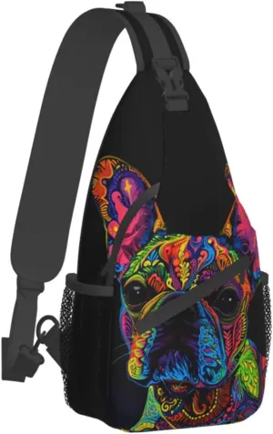 Pitbull Florecent Dog Sling Backpack Hiking Backpack Crossbody Bag Sports Lightweight And waterproof Chest Bag Shoulder Bag For Women Men