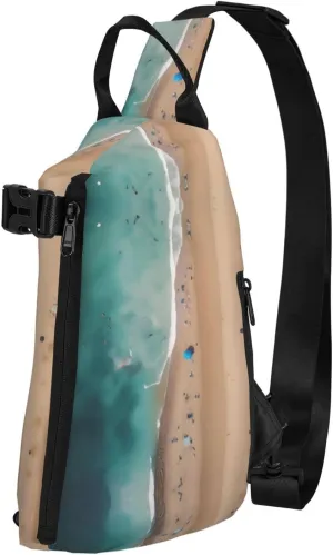 Polyester Fiber Waterproof Waist Bag -Backpack 4 Pocket Compartments Ideal for Outdoor Activities Aerial view of the beach