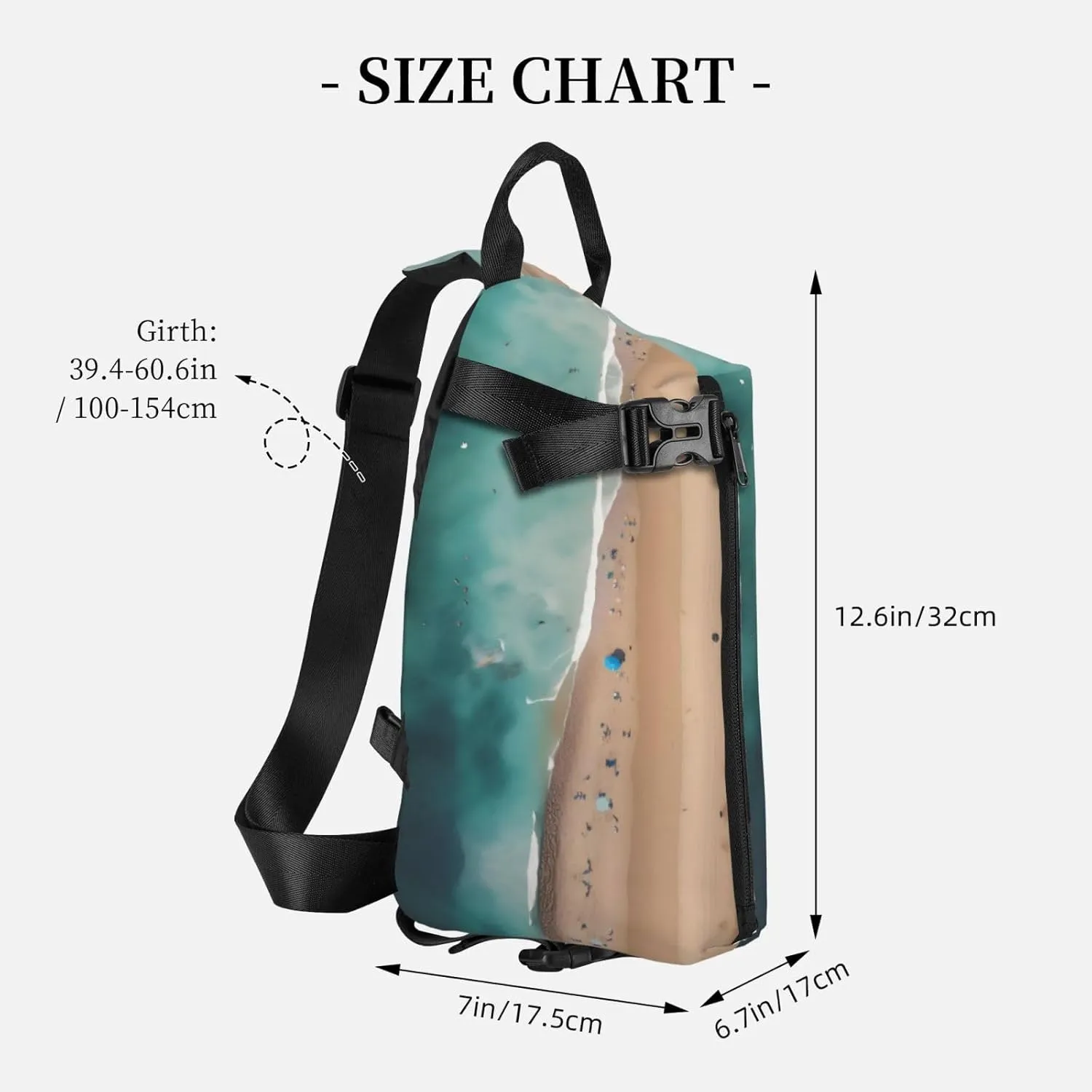 Polyester Fiber Waterproof Waist Bag -Backpack 4 Pocket Compartments Ideal for Outdoor Activities Aerial view of the beach