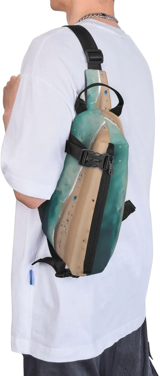 Polyester Fiber Waterproof Waist Bag -Backpack 4 Pocket Compartments Ideal for Outdoor Activities Aerial view of the beach